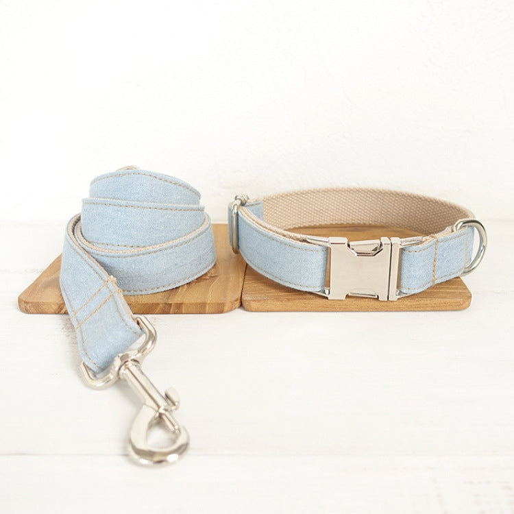 Chic Blue Denim Dog Leash